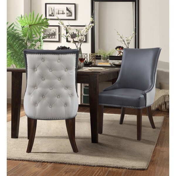 leather and fabric dining room chairs