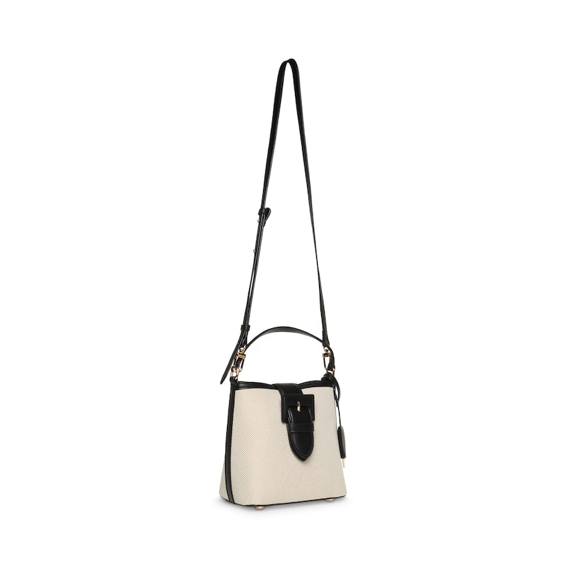 Anne Klein Small Bucket Bag with Detachable Strap - Tan-Cream/Black