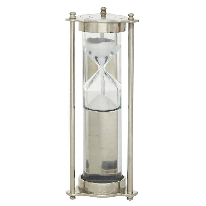 Brown or Silver Aluminum Metal Hourglass Timer with Water Tube - Brown