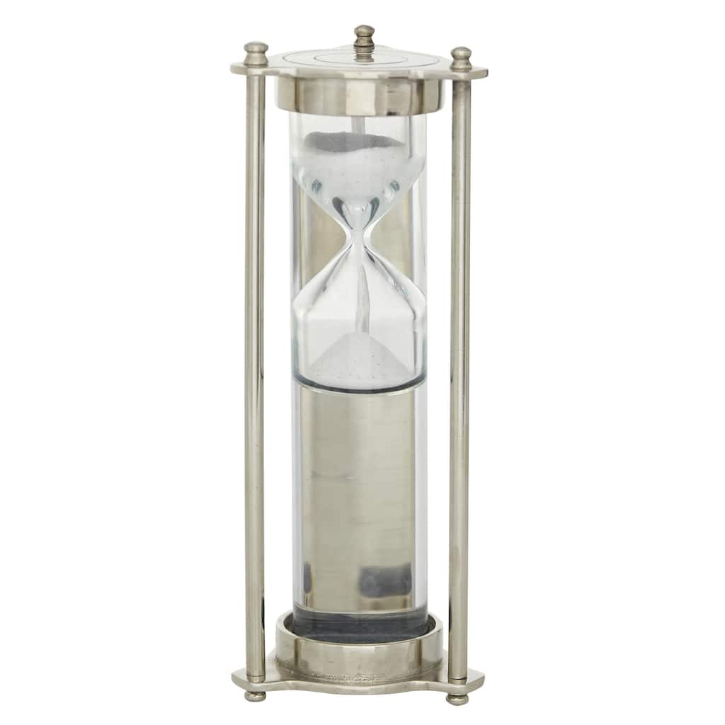 Brown or Silver Aluminum Metal Hourglass Timer with Water Tube