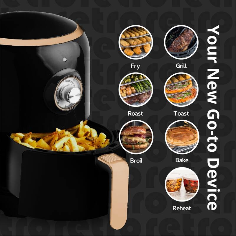 Aria Premium 2 Qt. Retro Style Ceramic Air Fryer - 2QT.
