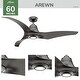 preview thumbnail 17 of 15, Hunter Arwen 60" ENERGY STAR Outdoor Ceiling Fan with LED Light and Handheld Remote - Damp Rated!