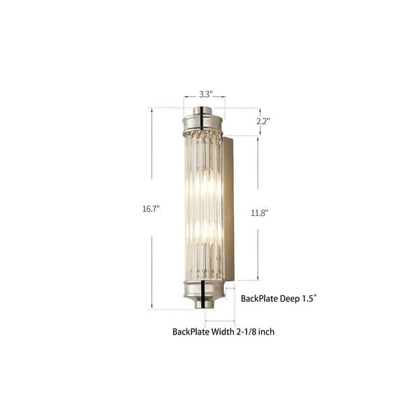 dimension image slide 2 of 3, Nordic Postmodern Wall Sconce with Elegant Vintage Glass Crystal