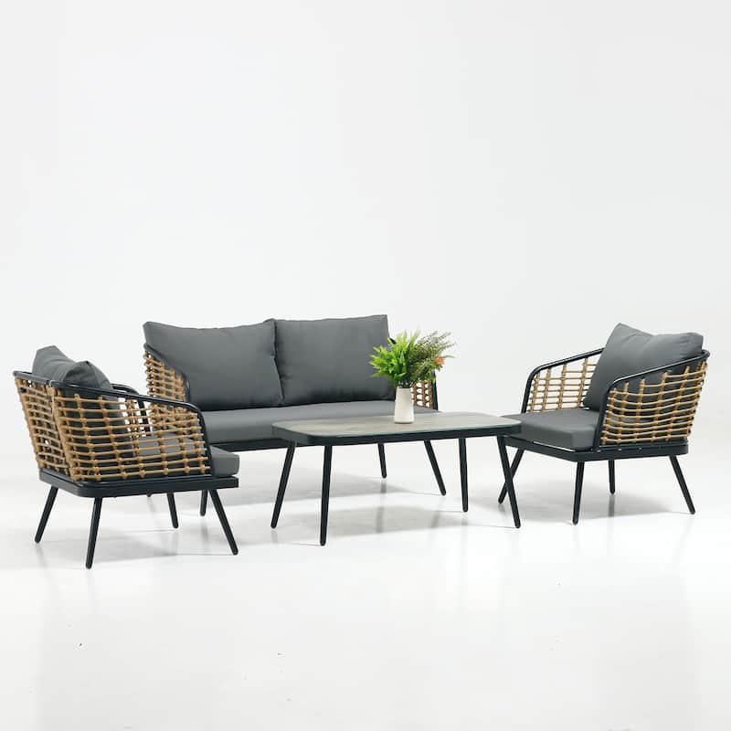 4 Pieces Outdoor Sofa Set