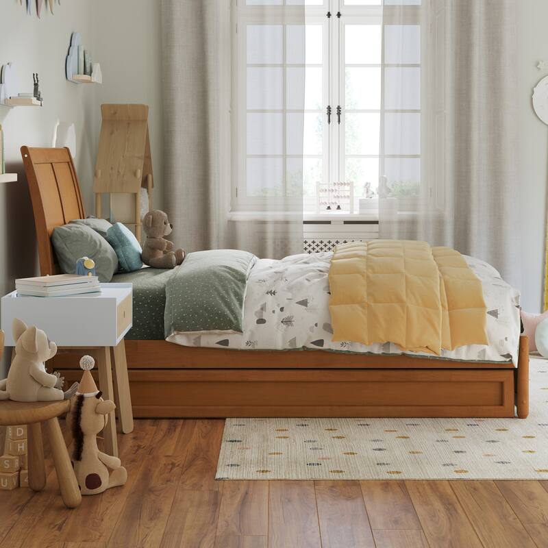Andorra Platform Bed with Panel Footboard and Twin Trundle