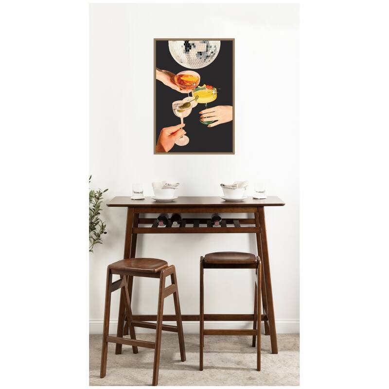 Kate and Laurel Cheers Print by Honey Island Studio Framed Canvas Wall Art Print