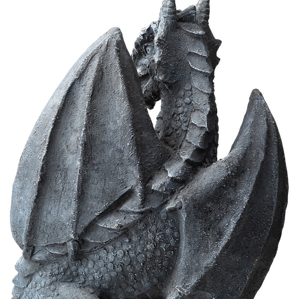 Puckator LED Ice Dragon Dark Legends Hars Backflow Waterval Wierookhouder, Home Aromatherapie Ornament Decor, 6 Gratis Backflow Kegels, Hoogte 28cm Breedte 15,5cm Diepte 13cm, Multi
