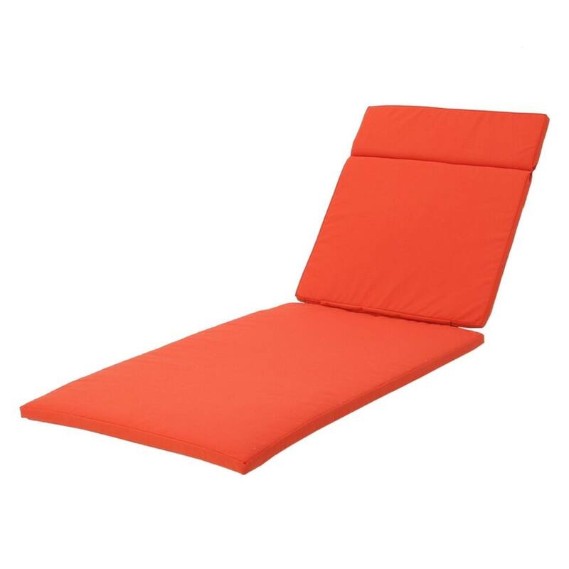 Roomfitters Salem Outdoor Chaise Lounge Cushion with Ties, Water Resistant, Patio Pad - Orange