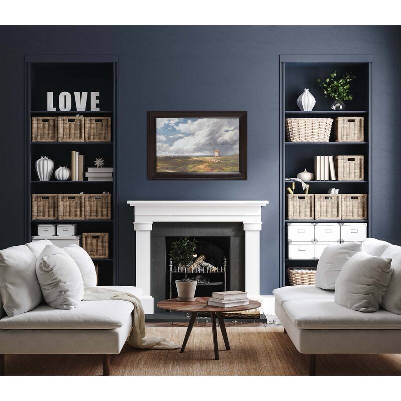 Coastal Landscape Wall Art with Black Frame and Glass Cover