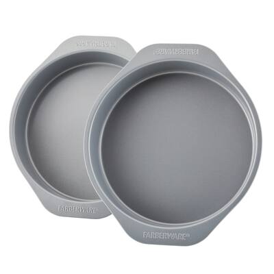 Farberware GOLDEN BAKE Bakeware Nonstick Round Cake Pan Set, 2-Piece, Gray