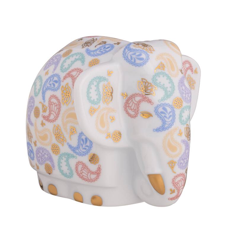 Paisley Gold Elephant Figurine
