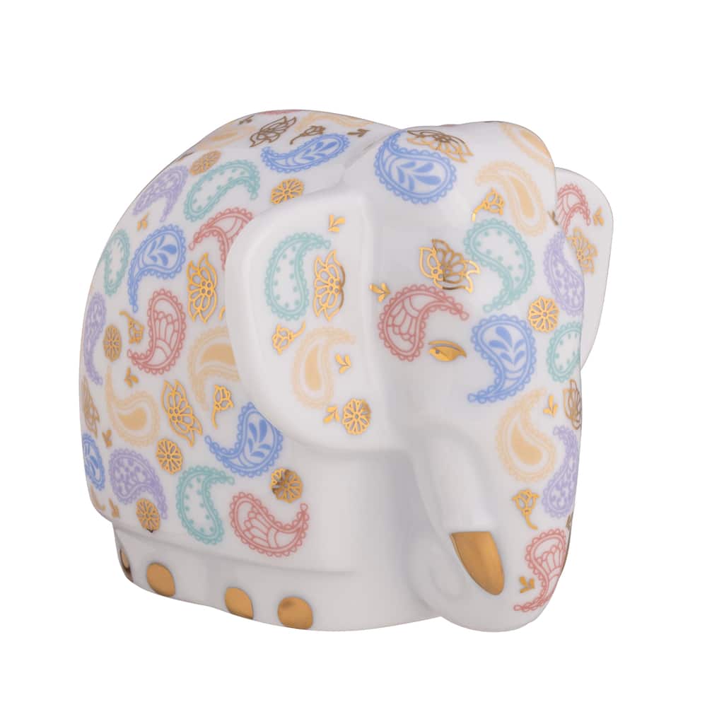 Paisley Gold Elephant Figurine