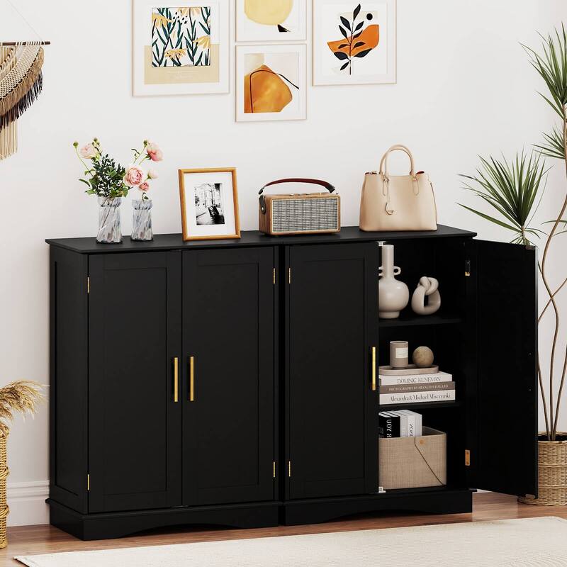 Costway Floor Storage Cabinet Modern Storage Organizer with Adjustable - See Details