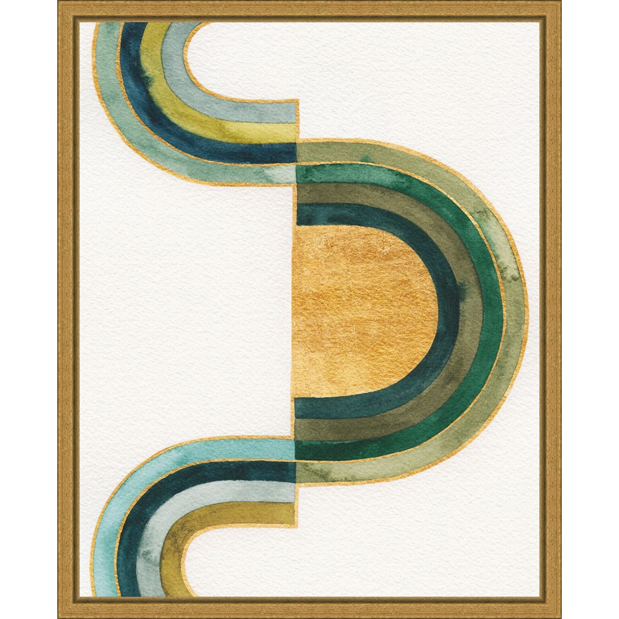 Analogous Arches III by Grace Popp Framed Canvas Wall Art Print - Sylvie Gold