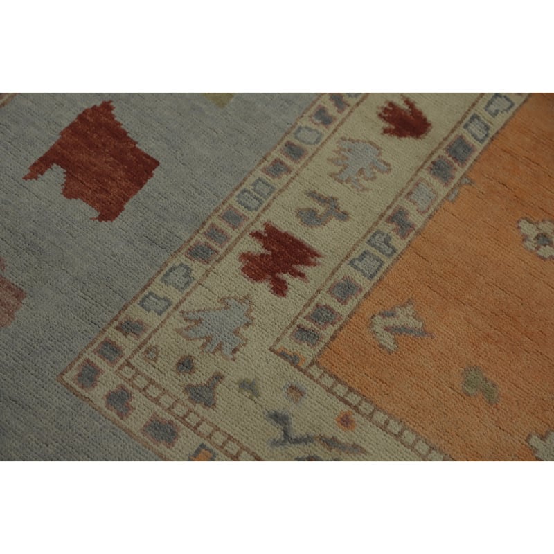 Vegetable Dye Gabbeh Turkish Area Rug Geometric Carpet - 9' 9'' X 8' 2''