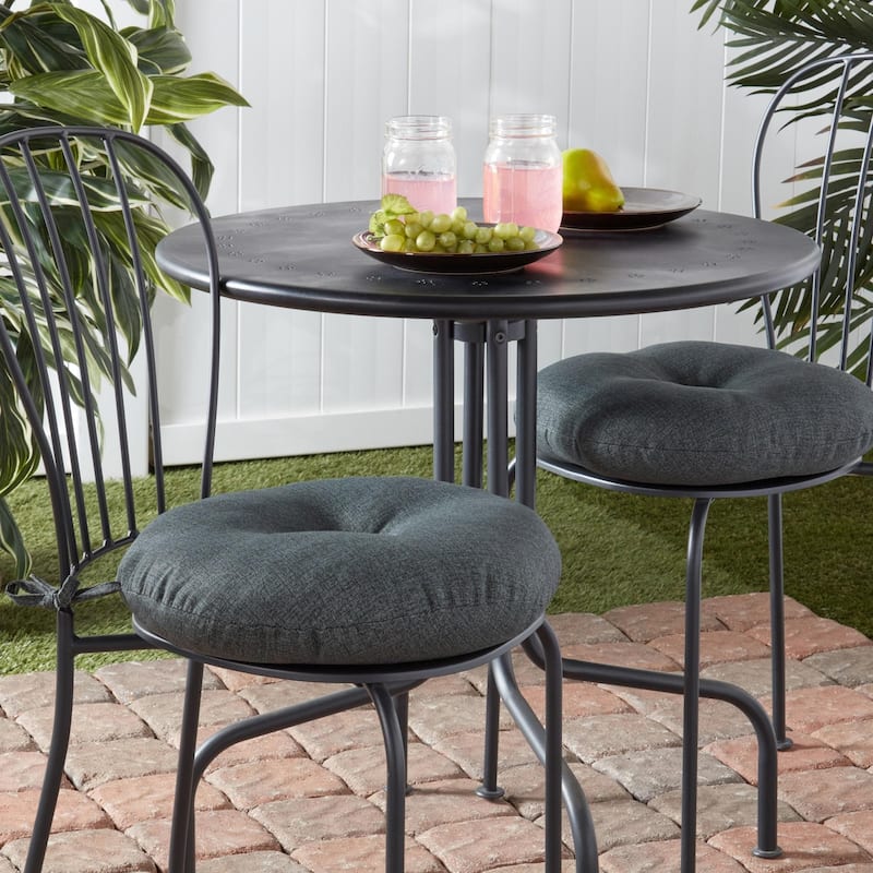 Outdoor 15-inch Round Bistro Chair Cushions (Set of 2)