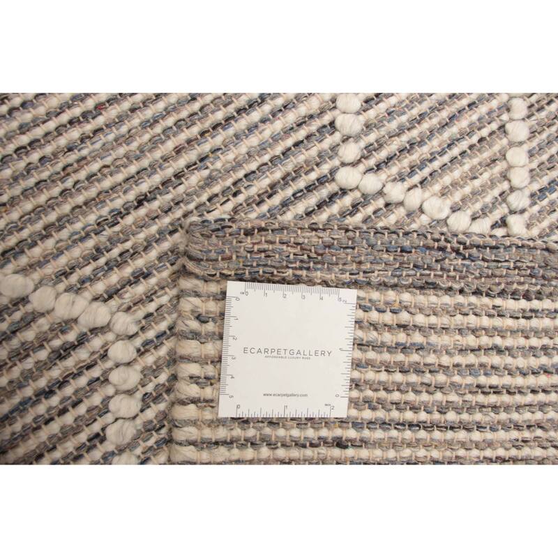 ECARPETGALLERY Braid weave Sienna Grey, Wool Rug - 5'2 x 7'6
