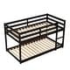 preview thumbnail 57 of 61, Low Height Design Twin Over Twin Floor Bunk Bed in Grey for Kids' Safety,Stylistic Elements Kid's Bunk Bed