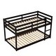 preview thumbnail 44 of 61, Stylish Twin Over Twin Floor Bunk Bed with Low Height Design for Kids' Safety, Spacious Grey Pine Wood Construction