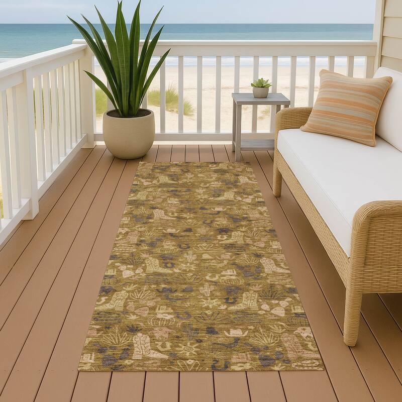 Machine Washable Indoor/ Outdoor Cowboy Dallas Chantille Rug - Walnut - 2'3" x 7'6"