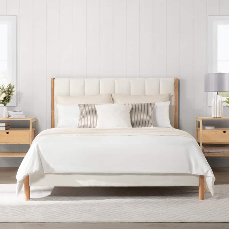 Spruce & Spring Camila Upholstered Platform Bed Frame with Headboard