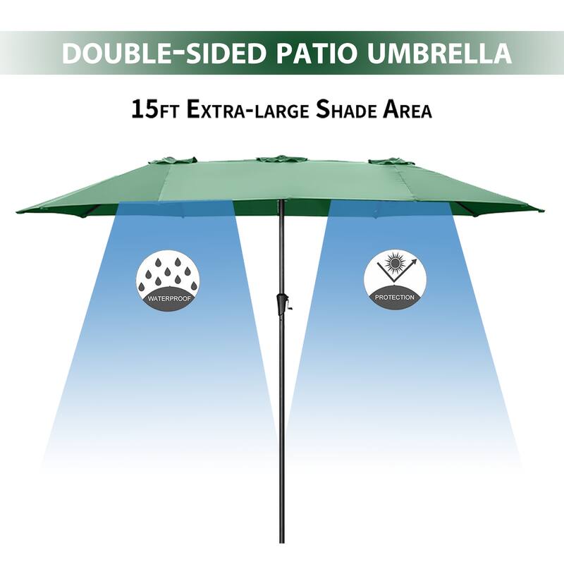 Ainfox 15Ft Patio Umbrella with Crank Without Base