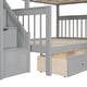 preview thumbnail 30 of 44, Twin over Full L-Shaped Wooden Bunk Bed,Sloping Ladder and Staircase