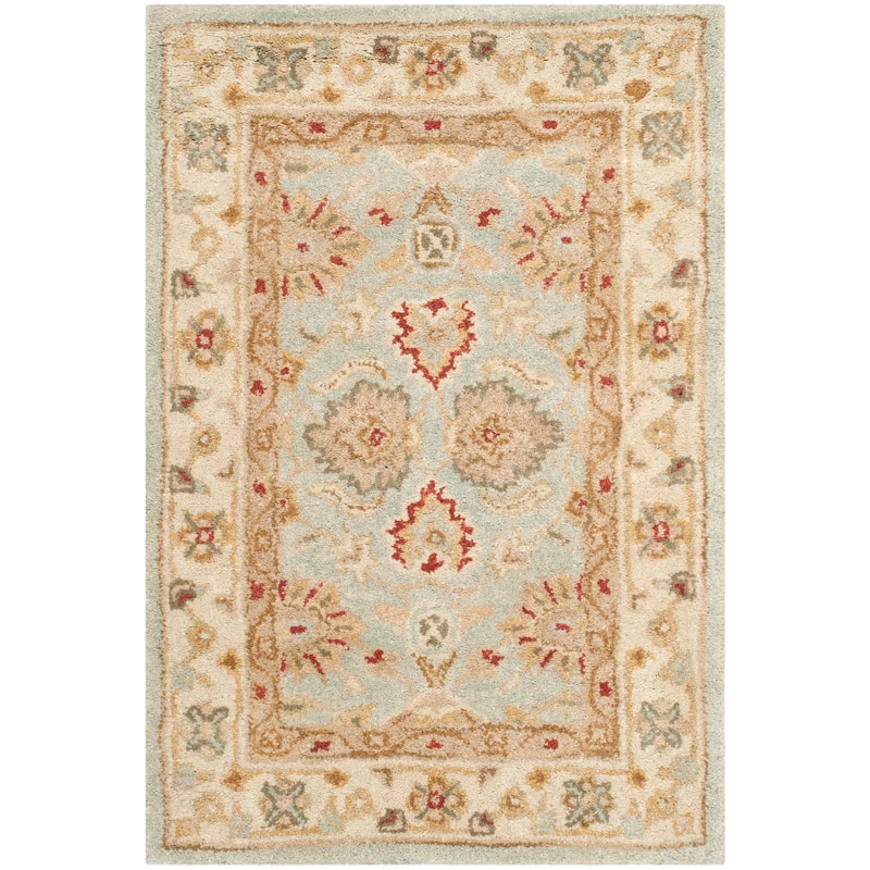 SAFAVIEH Handmade Antiquity Anner Traditional Oriental Wool Area Rug - 2'3" x 4' - Grey Blue/Beige