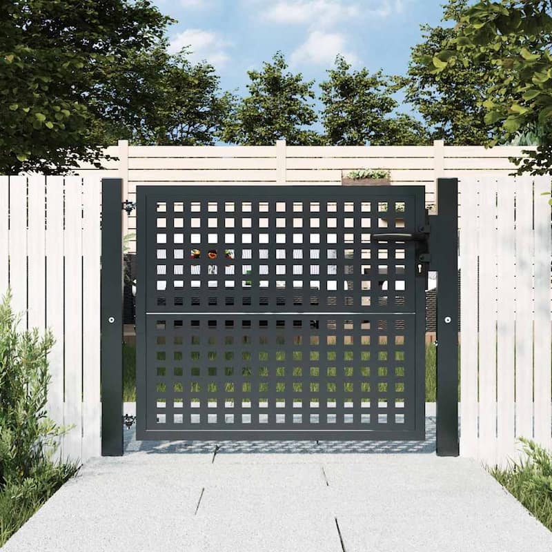 vidaXL Garden Gate Anthracite 39.4x29.5" Steel - 41.3 x 49.2"