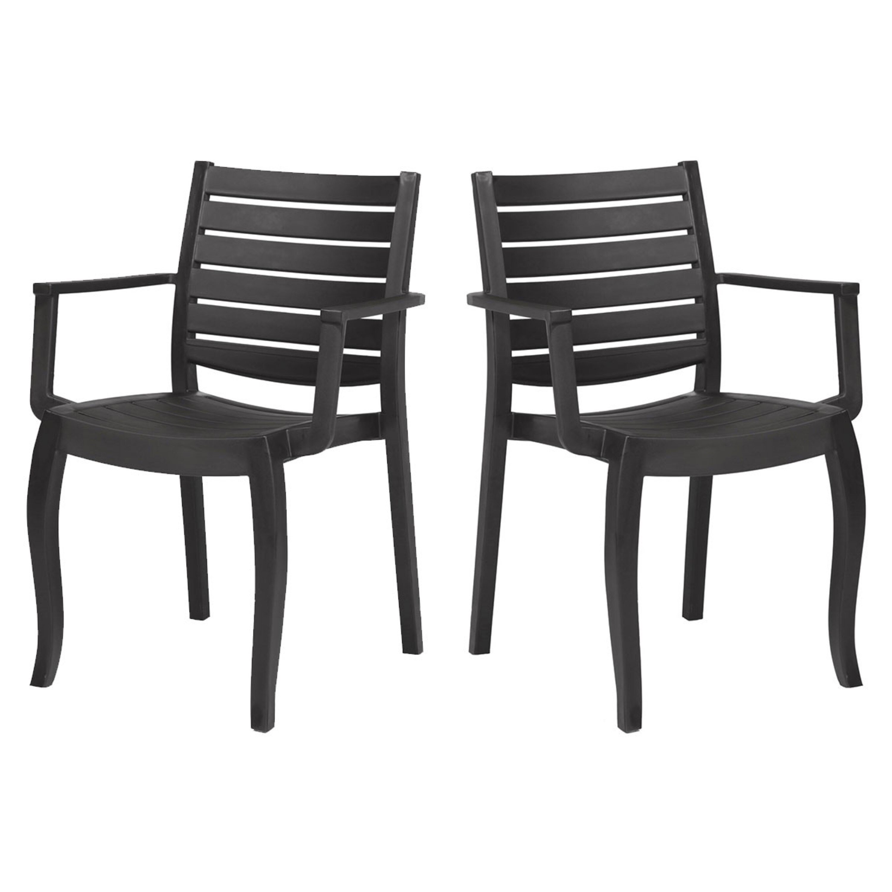 Anthracite plastic garden chairs sale