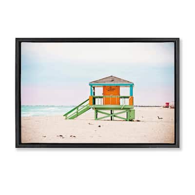 Stupell No Lifeguard On Duty Framed Floater Canvas Wall Art Design By Seven Trees Design