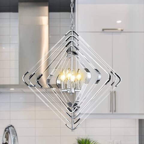 4 light modern chandelier chrome hanging pendant lighting art acrylic adjustable pendant light fixture