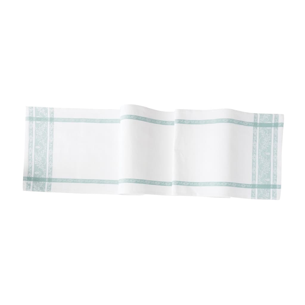 13" x 72" Rose Trellis Jacquard Sea Glass Table Runner - 13" x 72"