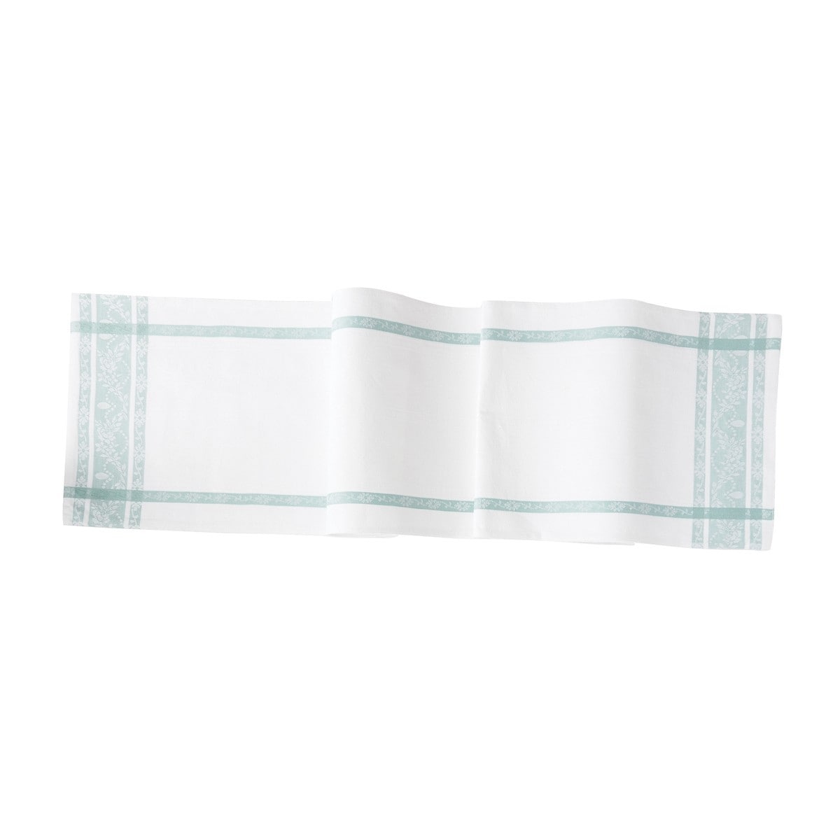 13" x 72" Rose Trellis Jacquard Sea Glass Table Runner - 13" x 72"