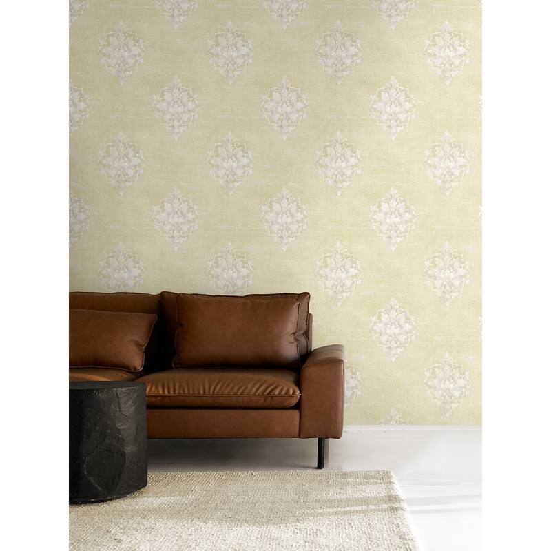 Seabrook Designs Creswell Damask Unpasted Wallpaper