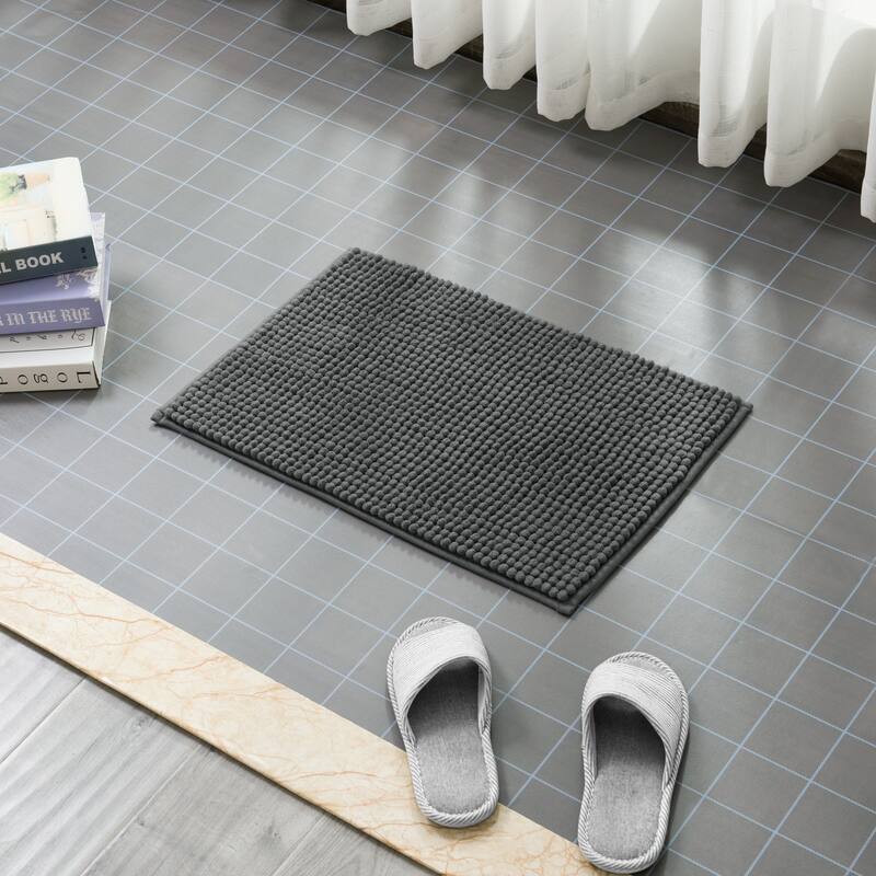 Subrtex Luxury Chenille Bath Rugs Soft Bathroom Mats