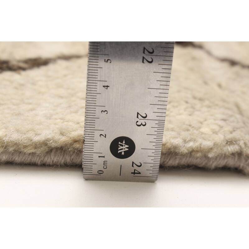 ECARPETGALLERY Hand-knotted Tangier Cream Wool Rug - 6'3 x 8'10