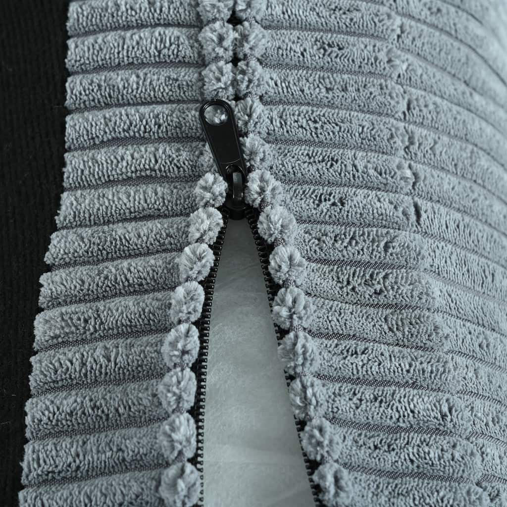 Convertible Sectional Sofa with L-Shaped Storage Chaise, Corner Sofa with Cup Holder & USB Ports, Corduroy Fabric Sleeper Sofa