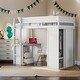 preview thumbnail 1 of 16, Elegant Wood Twin Size Loft Bed with Wardrobes and 2-Drawer Desk with Cabinet, Sturdy Construction & Safety Guaranteed, White White