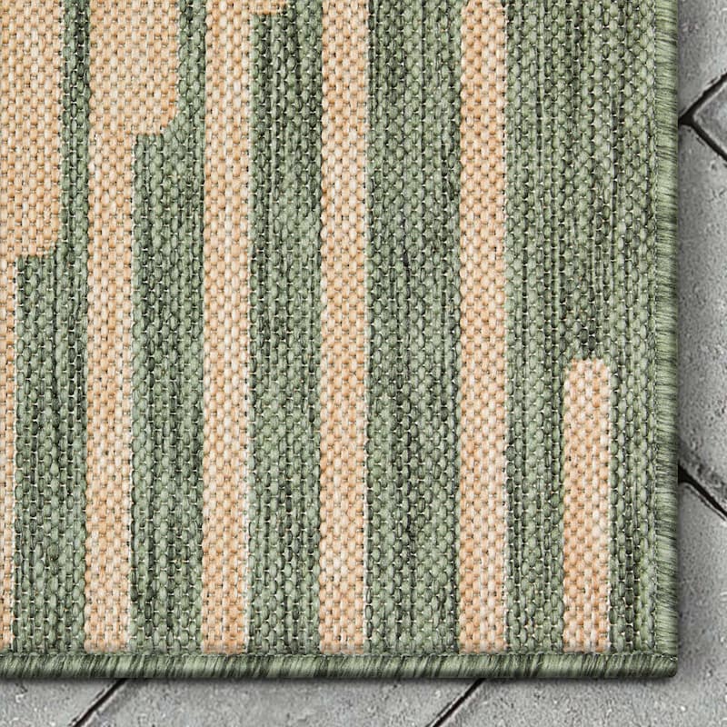 Well Woven Medusa Alder Indoor Outdoor Striped Modern Area Rug
