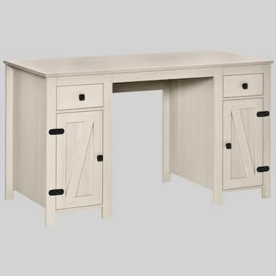 Farmhouse Desk with Storage Cabinets and Drawers, 52" Work Desk with Adjustable Shelves for Office