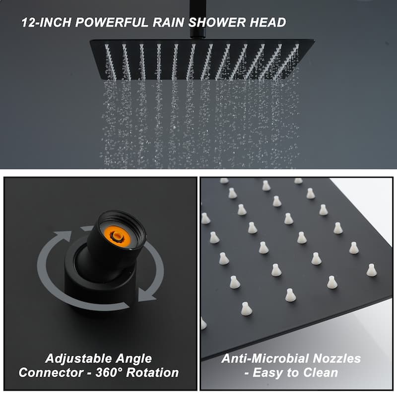Clihome 12 Inch Ceiling Mounted Rain Shower System