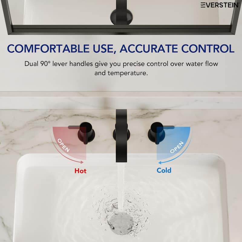 3-hole installation widespread bathroom faucet with dual lever handles