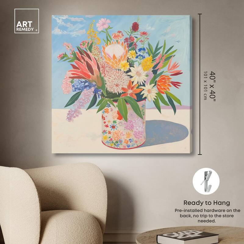 Floral Tin Canvas by Art Remedy, Gallery Wrapped