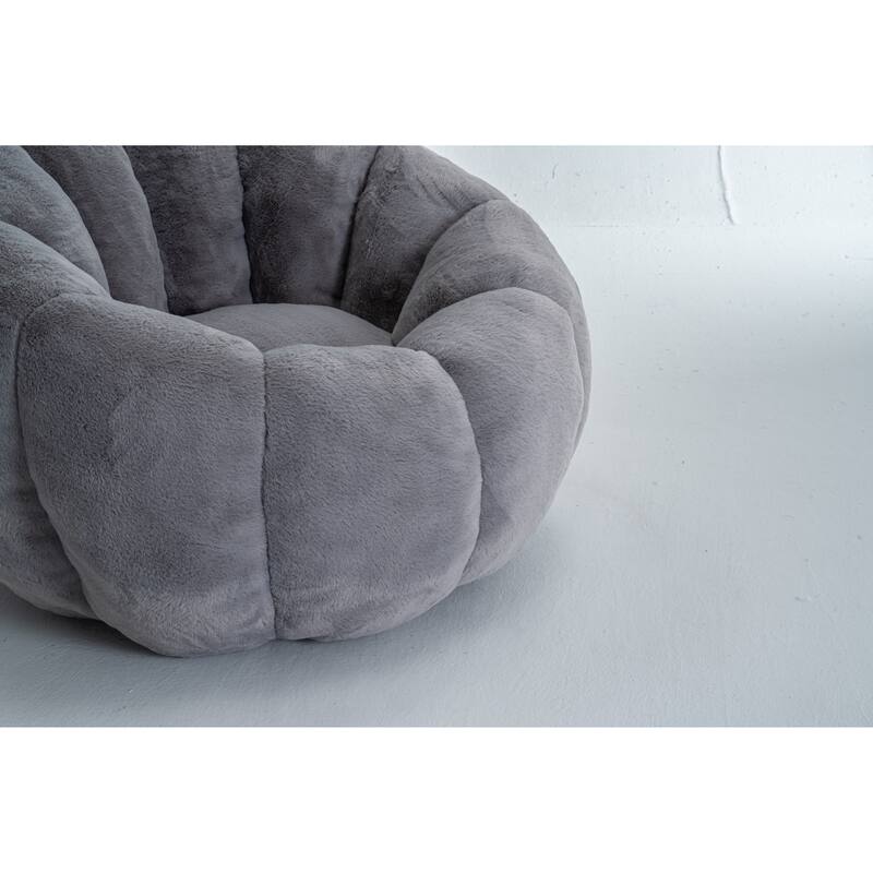 GDFStudio - Faux Fur Floral-Shaped Ultra-Soft Bean Bag Chair