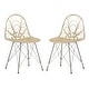 preview thumbnail 2 of 9, SAFAVIEH Madeline Rattan Dining Chair - White Washed - Set of 2 - 22.8" x 19.3" x 33.5" - 23"W x 19"D x 34"H