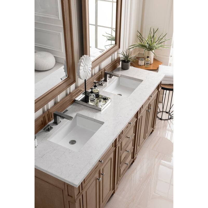 James Martin Vanities Bristol 72" Double Vanity, Whitewashed Walnut