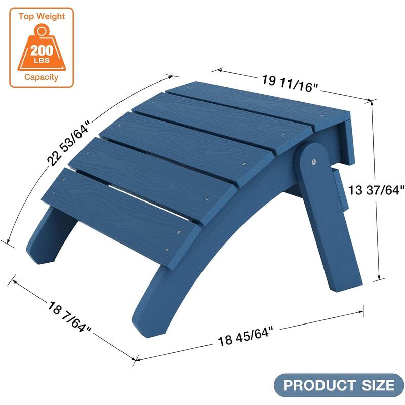 WINSOON Adirondack Ottoman,Folding Adirondack Foot Rest - Navyx2