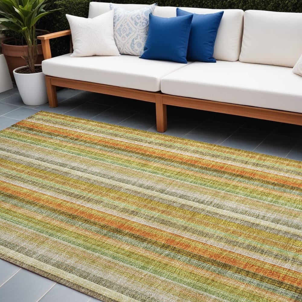 Bato Stripe Weather Resistant Versatile Elegance Outdoor Rug