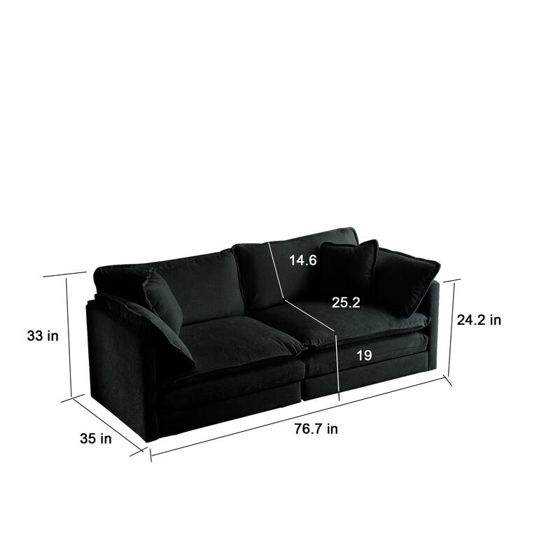 Cloud Chenille Upholstered Modular Sectional Sofa with DIY Combination Design